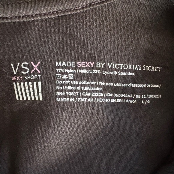 VSX Victoria's Secret Sport Black Full Zip Ruched Jacket With Thumbholes, Large - Picture 4 of 4